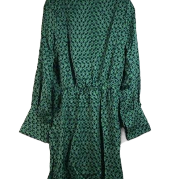 NWT Nasty Gal Retro Printed Wrap Shirt Dress sz L - Picture 7 of 7